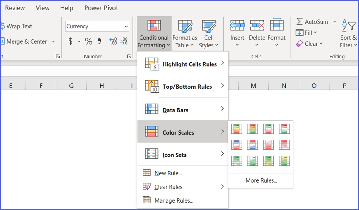 How to Use Color Scale to Present Values in the Cell - ExcelNotes