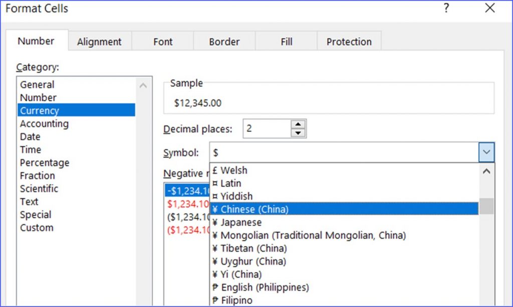 How to Change Currency Symbols - ExcelNotes