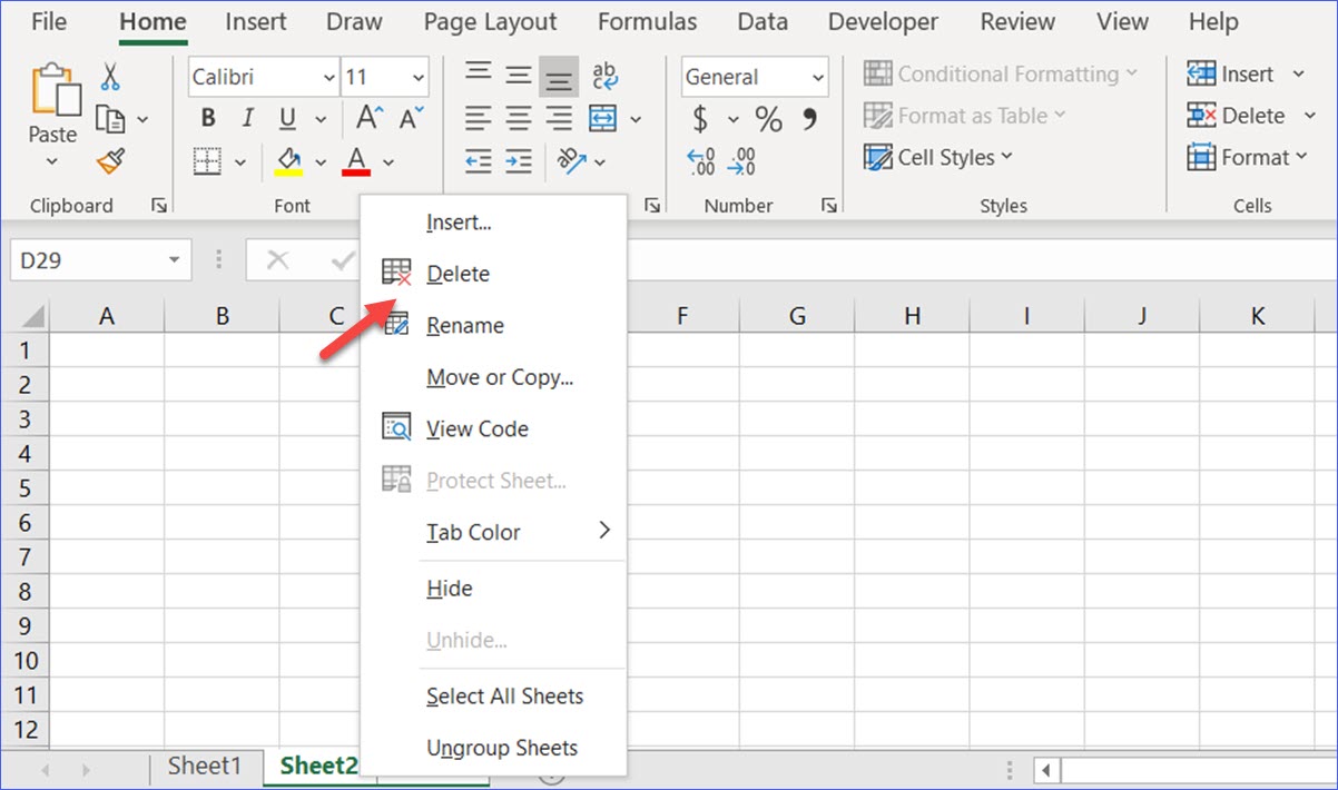 How To Delete Multiple Adjacent Worksheets ExcelNotes