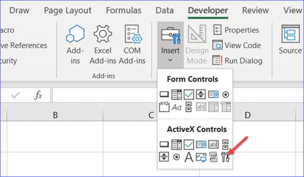 adding drop down calendar in excel 2013