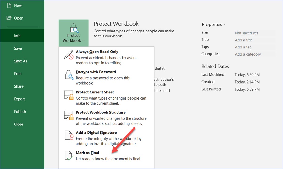 How to Make Excel, Word or PowerPoint as Final - ExcelNotes