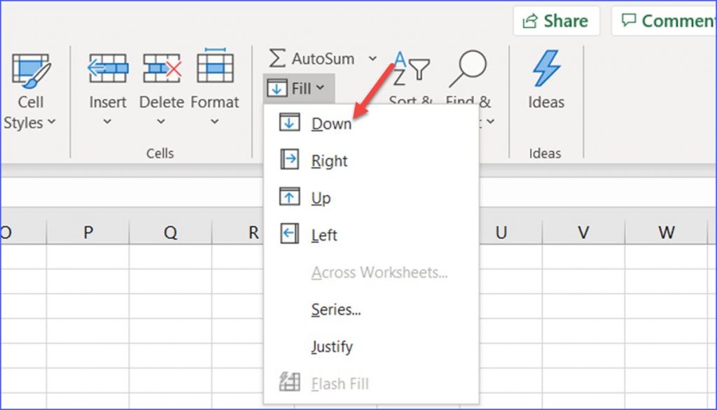 How to Fill Down ExcelNotes