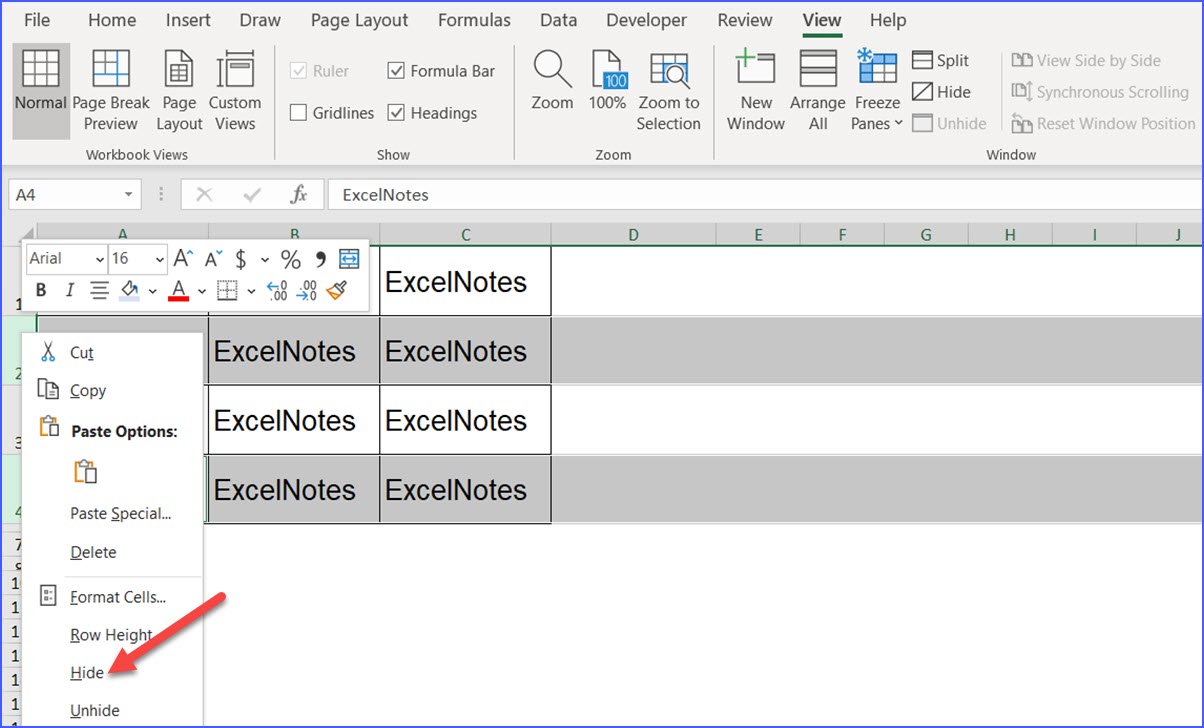 how-to-hide-row-and-column-headers-excelnotes-all-in-one-photos