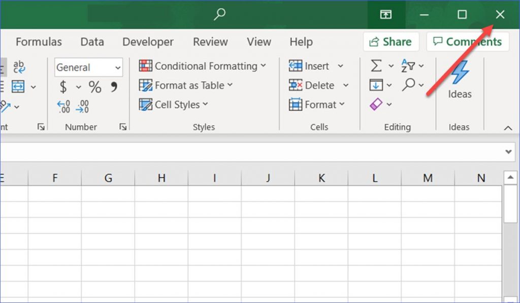 How to Resize or Close an Excel File - ExcelNotes