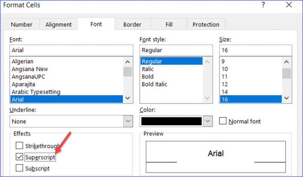 How to Superscript Contents in a Cell - ExcelNotes