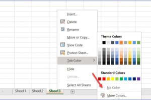 How to Remove Tab Color from a Worksheet