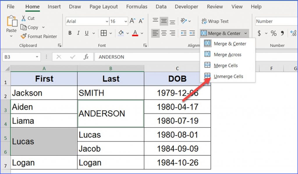 can39t merge cells in excel