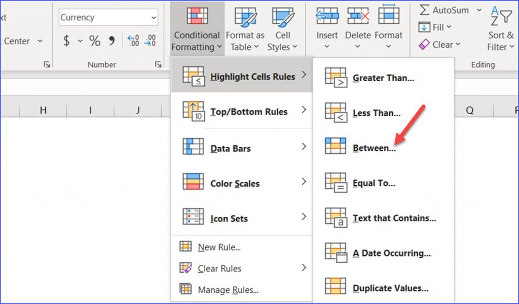 How to Highlight Cells that are Between Two Values - ExcelNotes