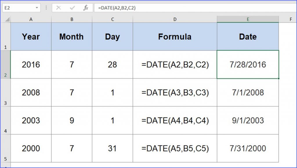 How to Use DATE Function - ExcelNotes