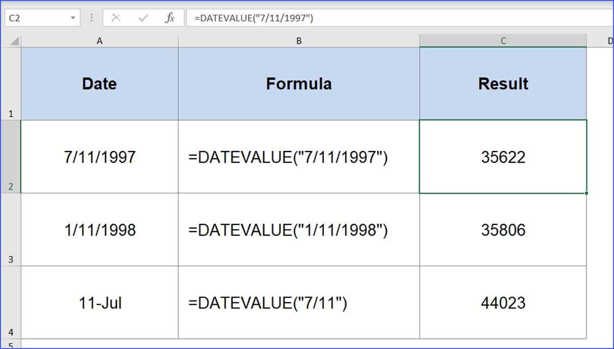 Datevalue excel как пользоваться