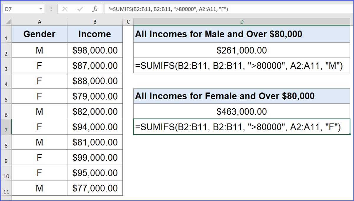 How To Write A Sumif Formula