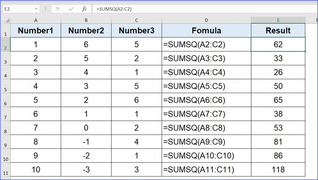 How To Use Sumsq Function Excelnotes 3880