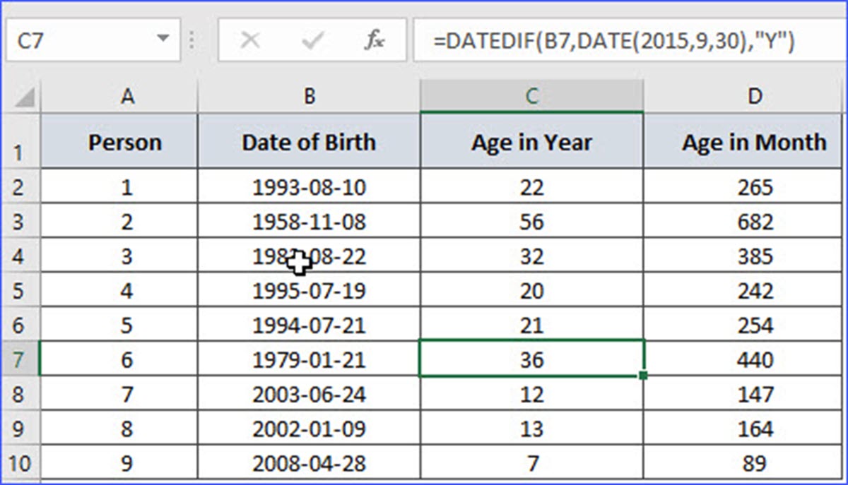 How To Create Formula In Excel To Calculate Age At Diane Bennett Blog 