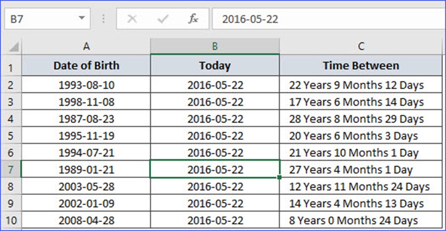 How To Calculate Years And Months Of Service In Excel With No End Date