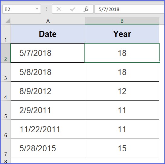 How to Convert a Date into Year with Two Digits - ExcelNotes