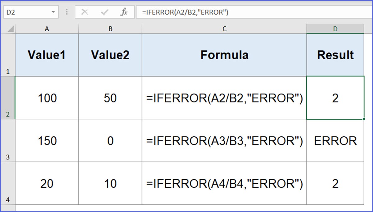 Iferror excel как пользоваться vba