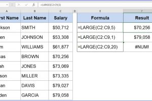 How to Use LARGE Function
