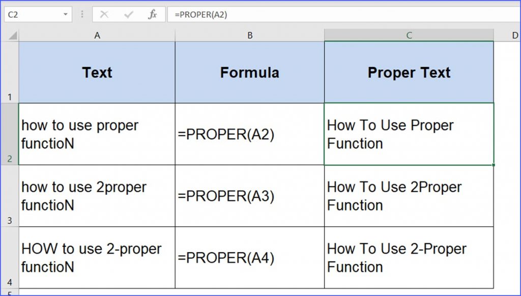 How to Use PROPER Function - ExcelNotes