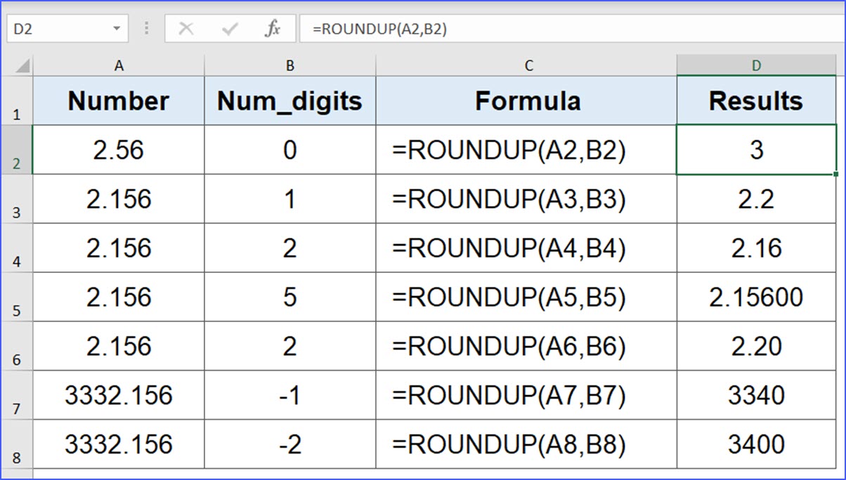 How To Use Roundup Function Excelnotes 9958