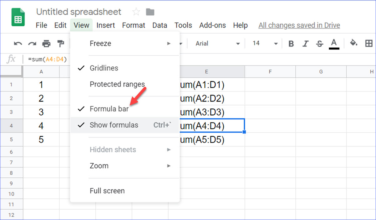 How to Show or Hide Formula Bar in Google Sheets ExcelNotes