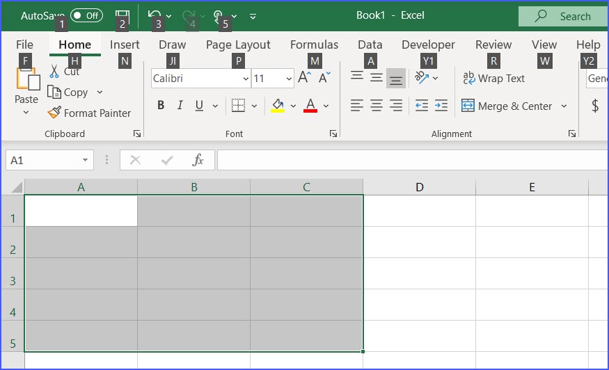 excel keyboard shortcut fill color