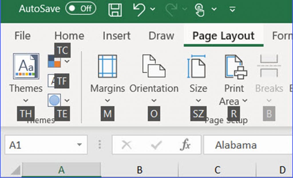 Alt+P: Open Page Layout Tab - ExcelNotes