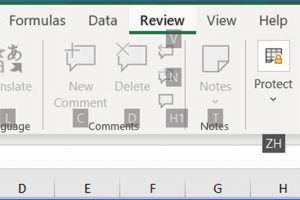 Alt+R: Open the Review Tab