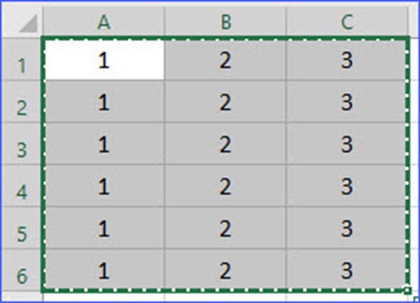 Ctrl+C: Copy Selected Cells - ExcelNotes