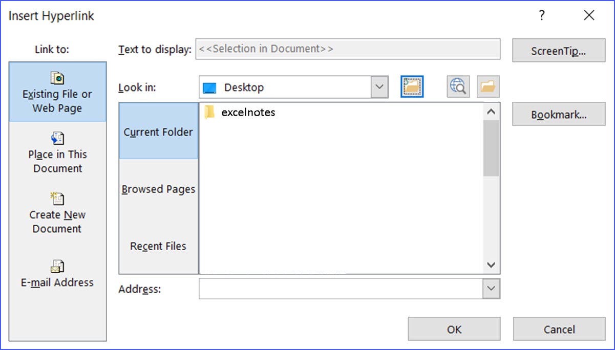 Ctrl+K Create a Hyperlink ExcelNotes