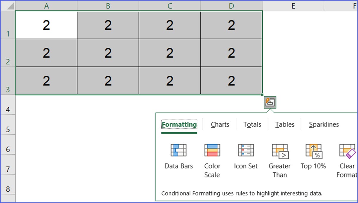 ctrl q excel