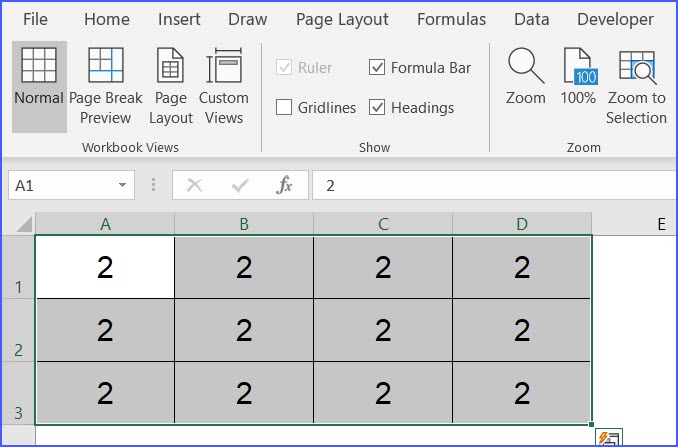 ctrl q excel