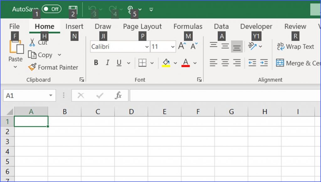 how to show hotkeys in excel