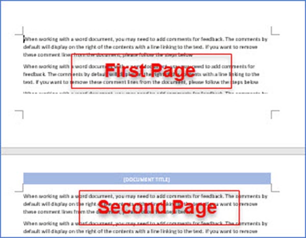 microsoft word number pages except 1st page