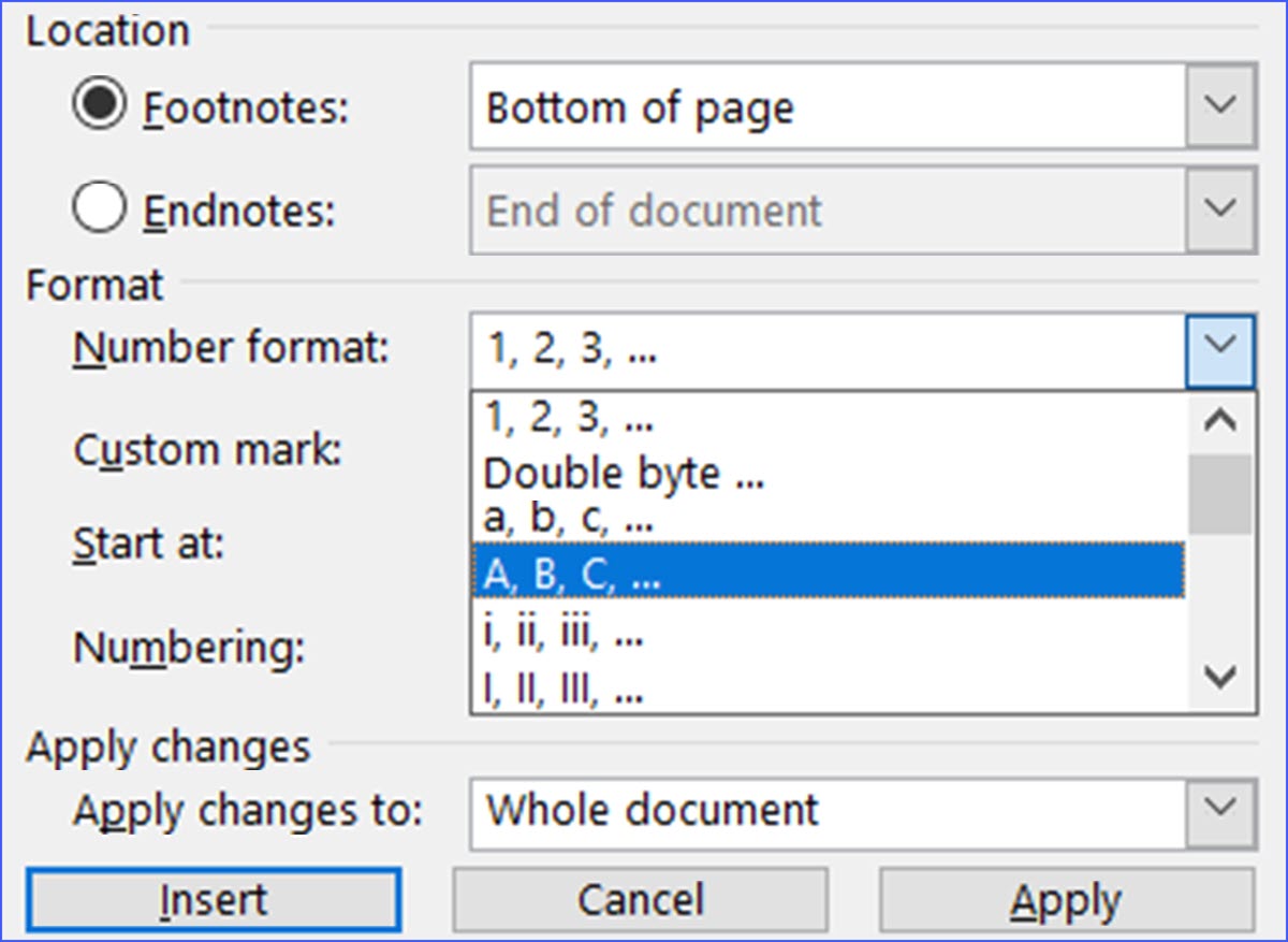 how to insert new section in word with numbering