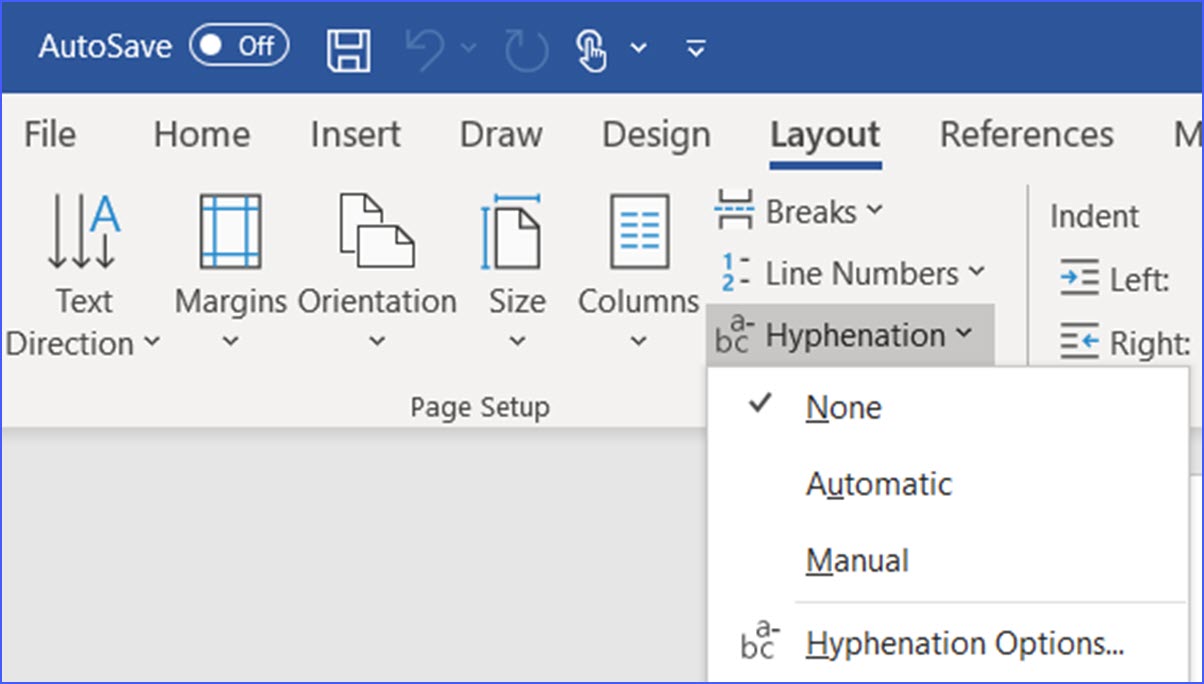 how to remove auto hyphenation in word
