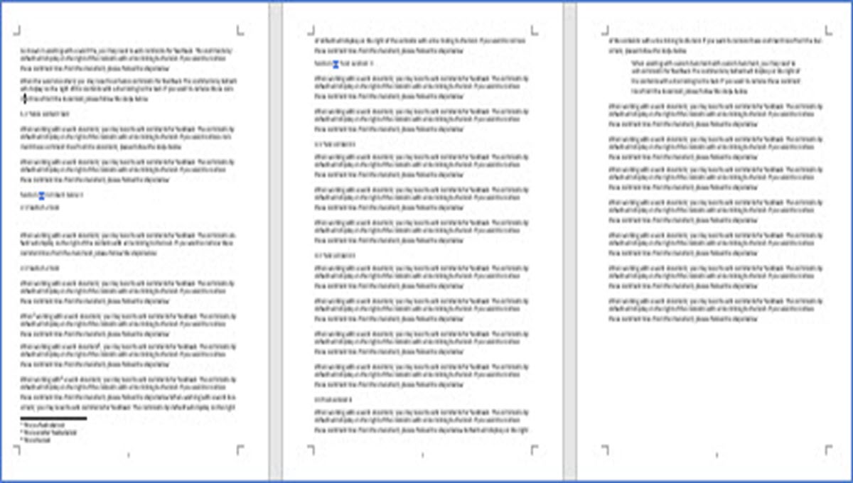 using microsoft word templates with multiple pages