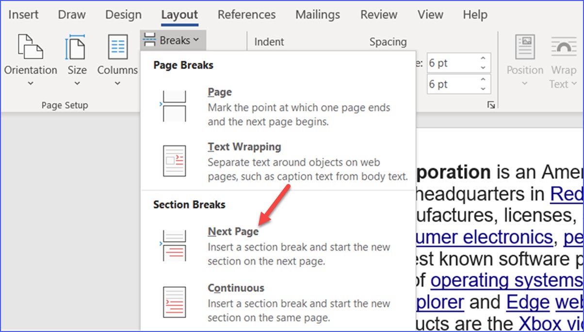 how to insert pages in word without changing page numbers