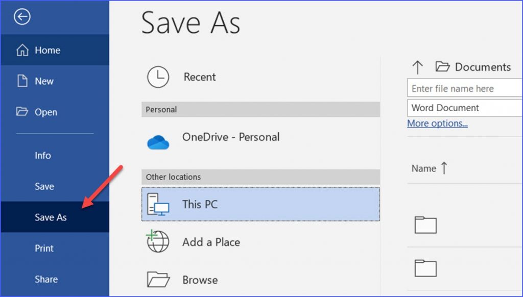 how to save word as pdf file