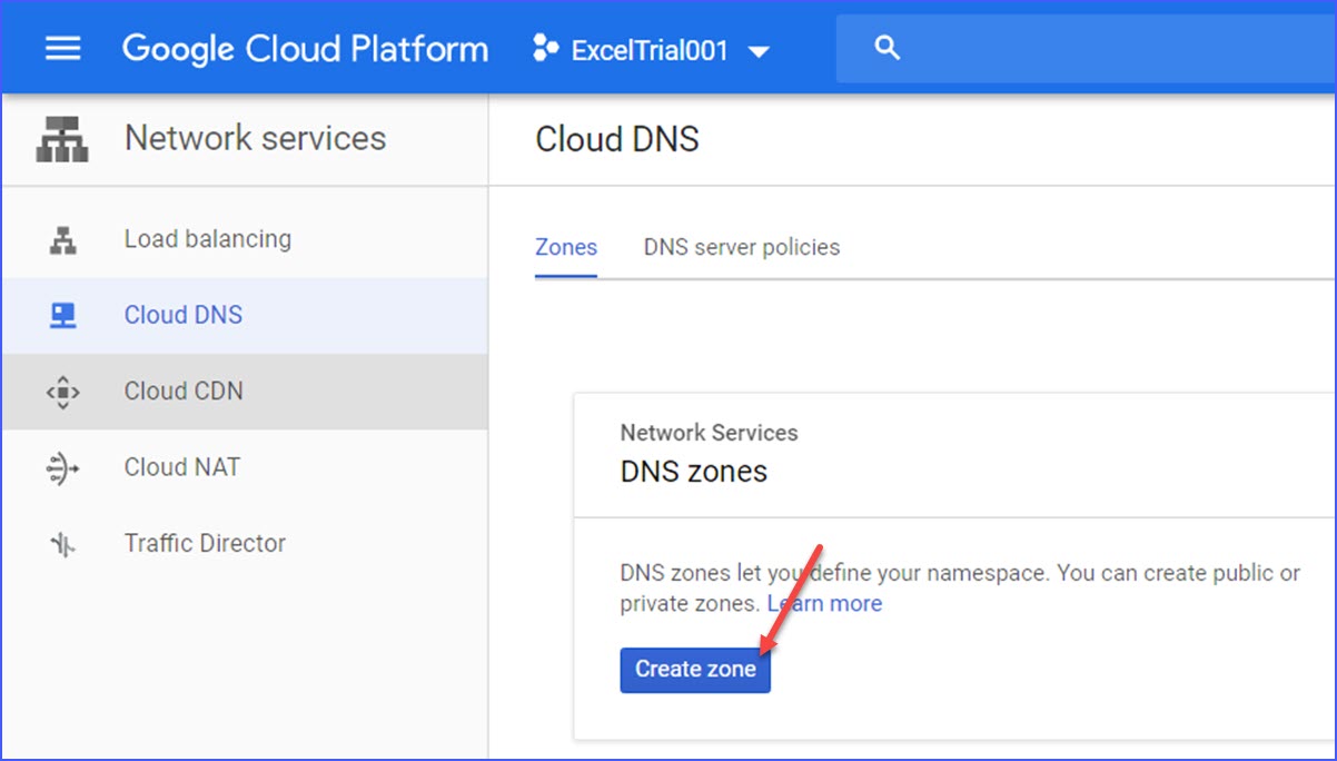 Google cloud dns настройка