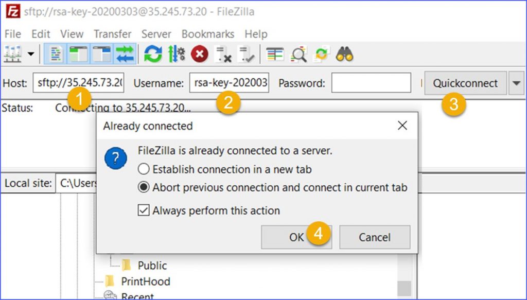 how to setup filezilla server with google cloud platform