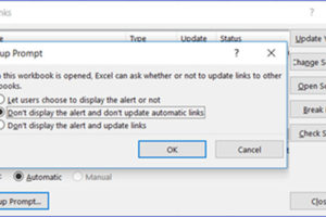 How to Disable Link Update Pop-up Message in Excel