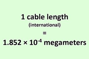 Convert Cable Length (International) to Megameter