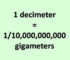 Convert Decimeter to Gigameter