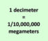 Convert Decimeter to Megameter
