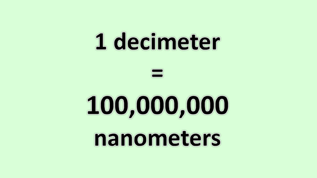Convert Decimeter To Nanometer Excelnotes