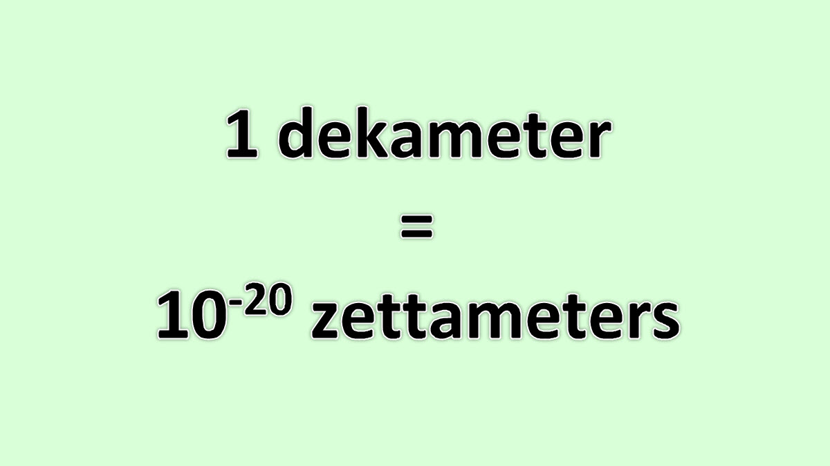 Convert Dekameter to Zettameter ExcelNotes