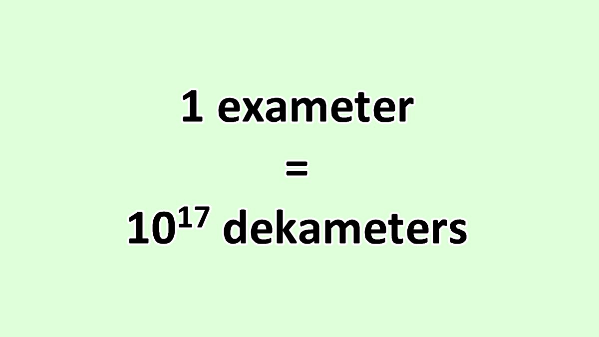 Convert Exameter to Dekameter - ExcelNotes