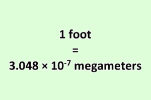 Convert Foot to Megameter