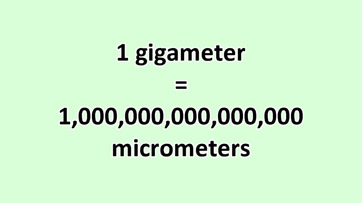 Convert Gigameter to Micrometer ExcelNotes