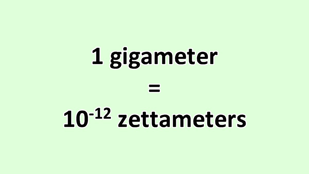 Convert Gigameter to Zettameter ExcelNotes